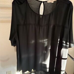 LOFT Black Sheer Blouse